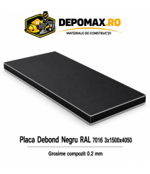 Placa BOND negru/negru 3mm, 1500x4050mm, aluminiu 0.2mm
